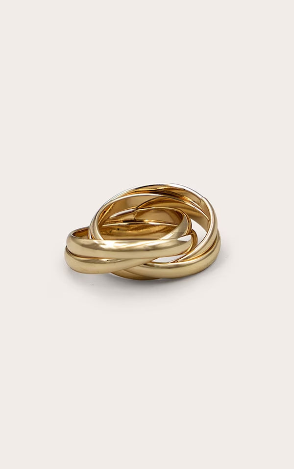 Goldfarbener Knoten-Drehring